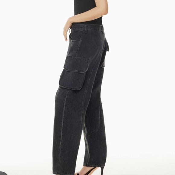 Agolde Cass Baggy Cargo Jean Grunge Black Organic Cotton Sz 33 Gorp Core - Picture 3 of 11